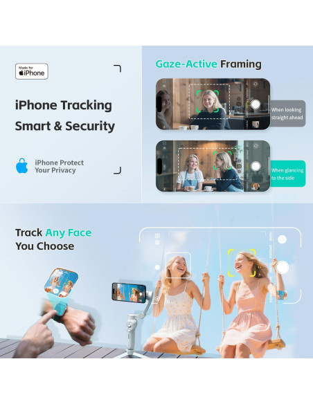 Estabilizador de Cardán MOGO para iPhone 16 Pro Max - Seguimiento 360