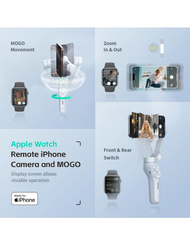 Estabilizador de Cardán MOGO para iPhone 16 Pro Max - Seguimiento 360