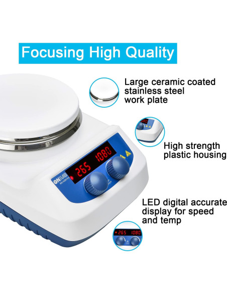 Placa Calentadora Digital ONiLAB 28cm con Agitador 3000mL