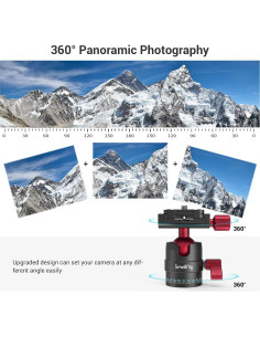 Cabezal de Bola Rotatorio 360 SmallRig 3034 Aluminio 5kg 2