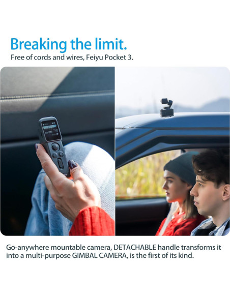 Gimbal Feiyu Pocket 3 con Mango Remoto y Cámara 4K