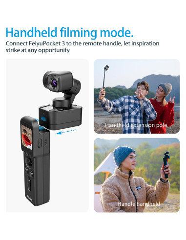 Gimbal Feiyu Pocket 3 con Mango Remoto y Cámara 4K