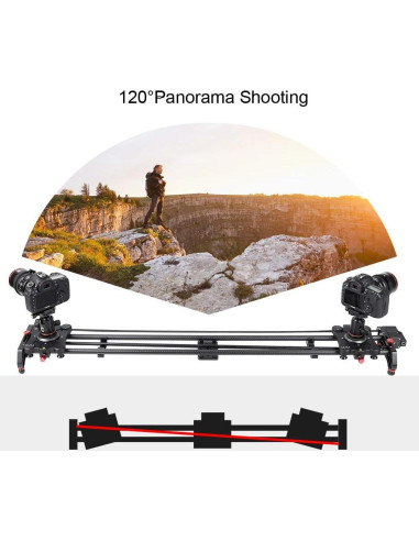 Deslizador de cámara motorizado GVM 120cm fibra de carbono