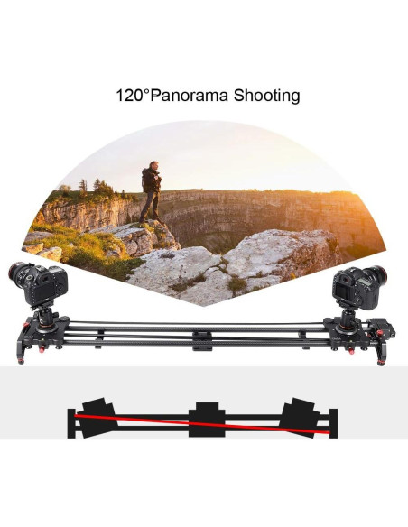 Deslizador de cámara motorizado GVM 120cm fibra de carbono