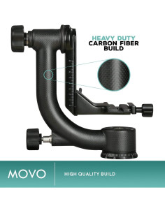 Cabezal de trípode Movo GH800 MKII fibra de carbono 15 kg 2