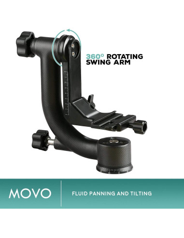 Cabezal de trípode Movo GH800 MKII fibra de carbono 15 kg