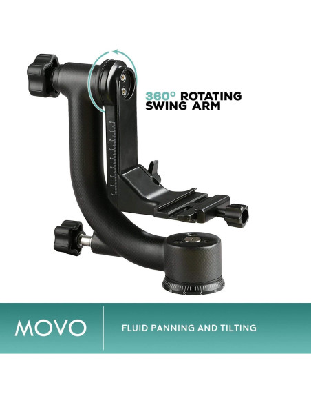Cabezal de trípode Movo GH800 MKII fibra de carbono 15 kg