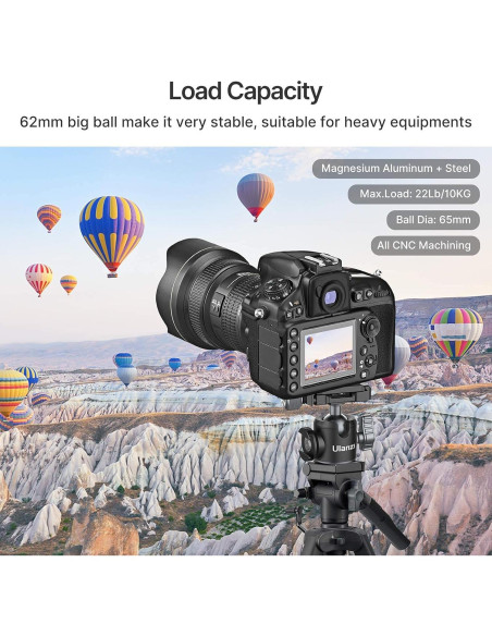 Cabezal de Bola ULANZI U-80L para Trípode - Rotación 360