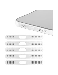 5 Tapones Anti-polvo para iPhone 14 Pro Max + Cubierta Webcam Plata