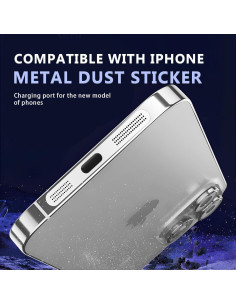 5 Tapones Anti-polvo para iPhone 14 Pro Max + Cubierta Webcam Plata 2