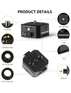 Placa de Liberación Rápida PIOENIMAGE para Trípode 50kg 2