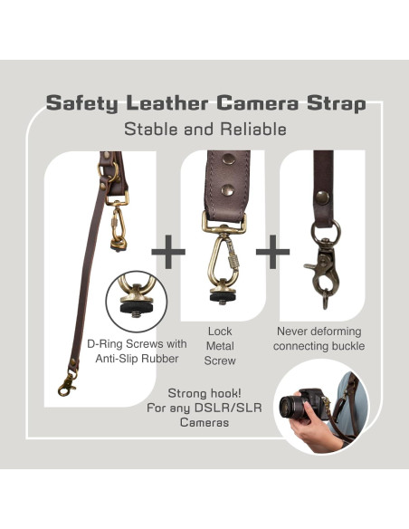 Arnés de cámara de cuero 4J LEDR ajustable para DSLR