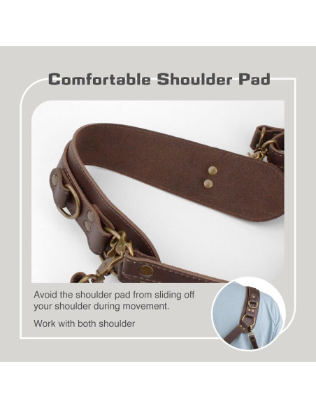 Arnés de cámara de cuero 4J LEDR ajustable para DSLR