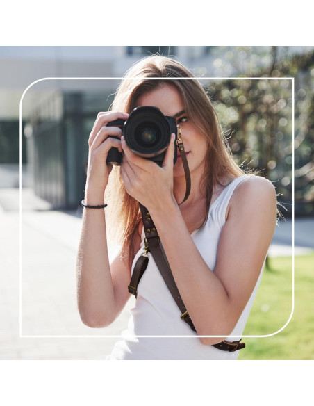 Arnés de cámara de cuero 4J LEDR ajustable para DSLR