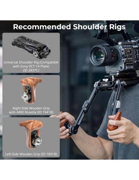 Adaptador de brazo de extensión SmallRig 5206 para rig de hombro