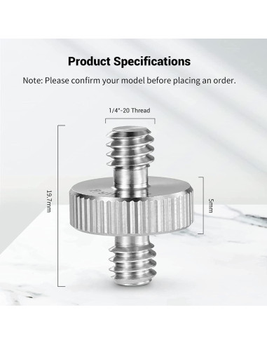 Adaptador Tornillo Macho Doble 1/4" SMALLRIG 2 Piezas