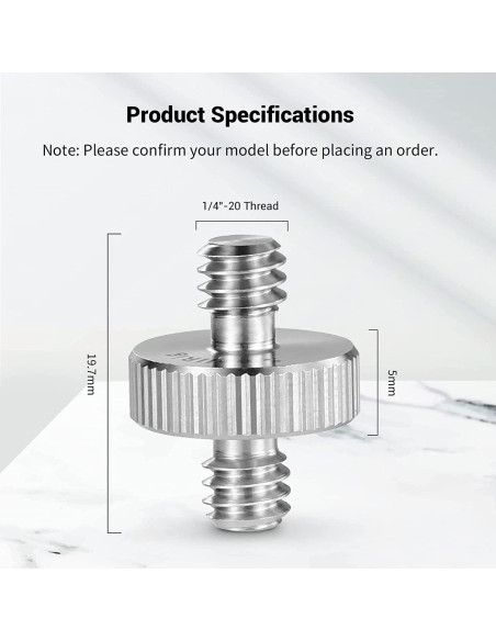 Adaptador Tornillo Macho Doble 1/4" SMALLRIG 2 Piezas