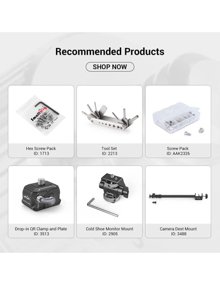 Adaptador Tornillo Macho Doble 1/4" SMALLRIG 2 Piezas