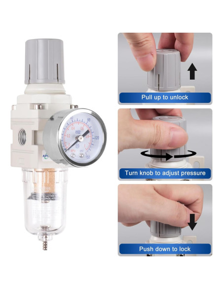 Filtro Regulador de Aire AIPUWIN AW2000-02 1/4" (6,35 mm)