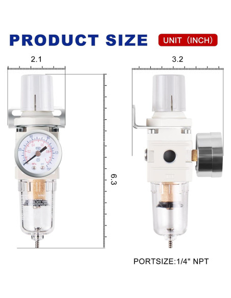 Filtro Regulador de Aire AIPUWIN AW2000-02 1/4" (6,35 mm)