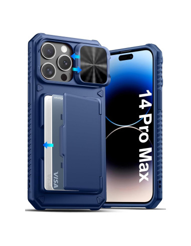 Funda ATATOO para iPhone 14 Pro Max 6.7, Protección Militar, Azul