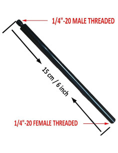Tubo Extensor de Trípode Metal 15.24 cm Rosca 1/4"-20 2