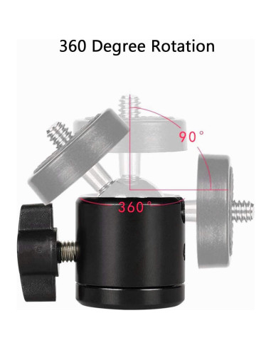 Cabezal de Bola Mini Giratorio 360 Aoqiyue para Trípode - Paquete de 2