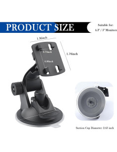 Soporte de Cámara de Coche YGDMD Ajustable 180 para GPS 4.3" y 5" 2