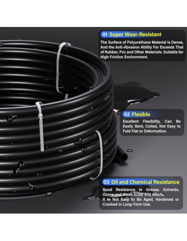 Tubo Neumático TAILONZ 1/4" OD Negro 60 metros