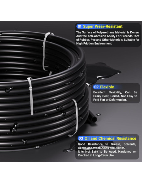 Tubo Neumático TAILONZ 1/4" OD Negro 60 metros