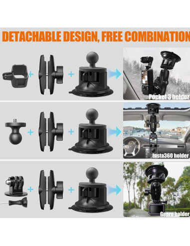 Soporte de Ventosa KOQEIEY para DJI Osmo Pocket 3 y GoPro