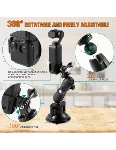 Soporte de Ventosa KOQEIEY para DJI Osmo Pocket 3 y GoPro