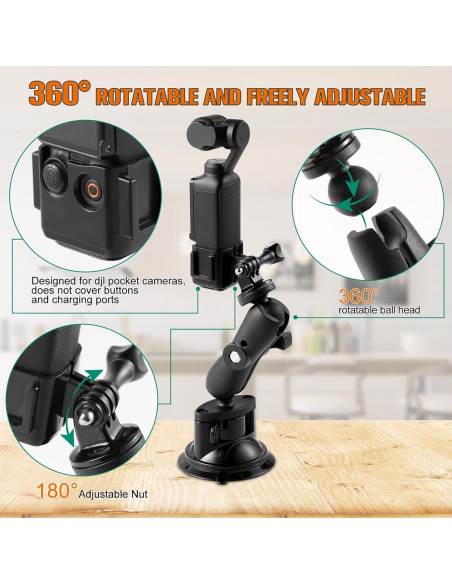 Soporte de Ventosa KOQEIEY para DJI Osmo Pocket 3 y GoPro Soporte de Ventosa KOQEIEY para DJI Osmo Pocket 3 y GoPro