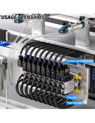 Tubo Neumático TAILONZ 1/4" OD Negro 60 metros