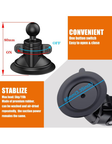 Soporte de Ventosa KOQEIEY para DJI Osmo Pocket 3 y GoPro