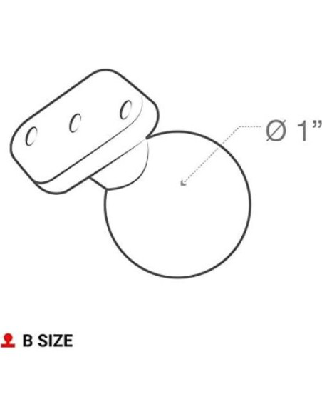 Base de bola RAM Mounts GPS RAM-B-238U 6.17x3.33cm Aluminio