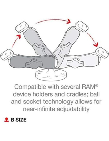 Base de bola RAM Mounts GPS RAM-B-238U 6.17x3.33cm Aluminio