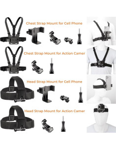 Kit de Soporte para VLOG y POV KUANVE - Arnés Pecho y Cabeza 2