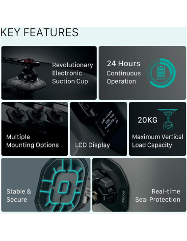 Ventosa Electrónica Tilta 4.5" con Soporte Universal y Carga Rápida