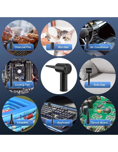 Soplador de Aire Comprimido LGINZS 68W 3 Velocidades 6000mAh