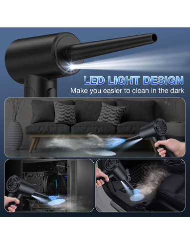 Soplador de Aire Comprimido LGINZS 68W 3 Velocidades 6000mAh