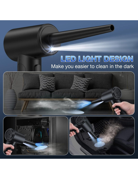 Soplador de Aire Comprimido LGINZS 68W 3 Velocidades 6000mAh