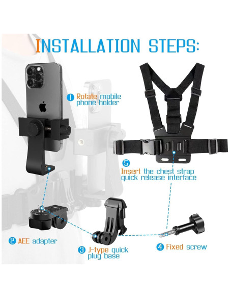 Soporte de Pecho para Teléfono Móvil SXUS - Ajustable y Antideslizante