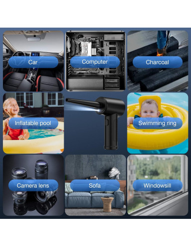 Soplador de Aire Comprimido LGINZS 68W 3 Velocidades 6000mAh