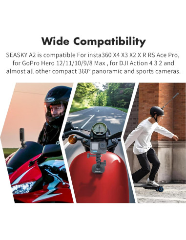 Montaje Adhesivo Flexible SEASKY A2 para Cámaras Deportivas