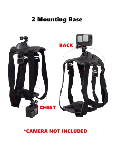 Arnés Ajustable para Perros Besvalo con 2 Bases para Gopro Arnés Ajustable para Perros Besvalo con 2 Bases para Gopro