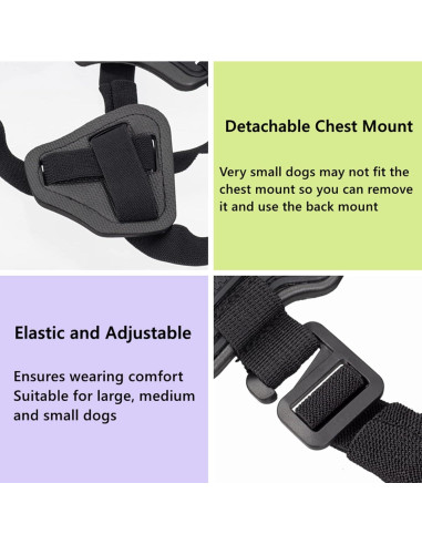 Arnés Ajustable para Perros Besvalo con 2 Bases para Gopro