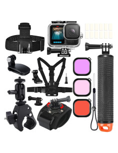Kit de Accesorios para Gopro Hero 13 12 11 10 9 - Estuche Impermeable, Soporte Flotante y Correas Ajustables