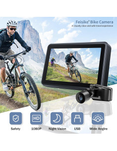 Espejo de Manillar FEISIKE con Cámara HD 4.3" y Visión Nocturna 2