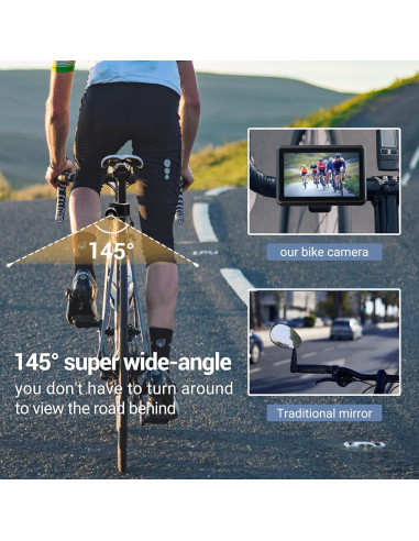 Espejo de Manillar FEISIKE con Cámara HD 4.3" y Visión Nocturna